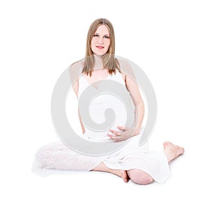 High Key Portrait of an Expecting Mother