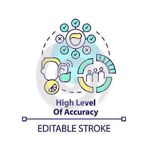 High level of accuracy concept icon