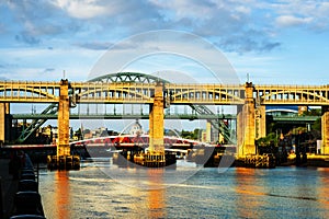 The High Level Bridge in Newcastle upon Tyne, UK