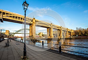 High level and Tyne bridge, Newcastle upon Tyne
