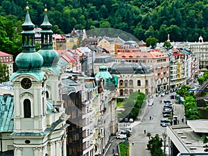 High Level View of Karlovy Vary, Czech Republic