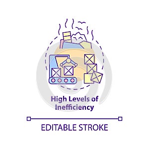 High levels of inefficiency concept icon