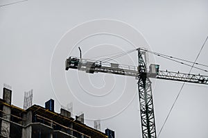 High lift crane on the construction site