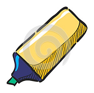 High light pen icon in color drawing photo