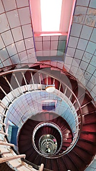 High lighthouse interior stairs of La Coubre in Charente France