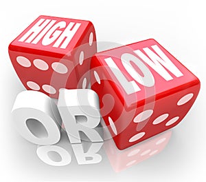 High or Low Two Dice Words Minimum Maximum More Less