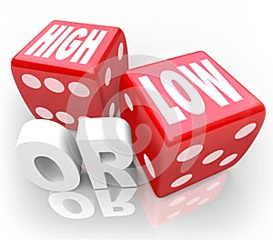 High or Low Two Dice Words Minimum Maximum More Less photo