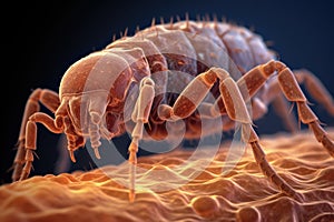 high magnification of a bed bugs exoskeleton