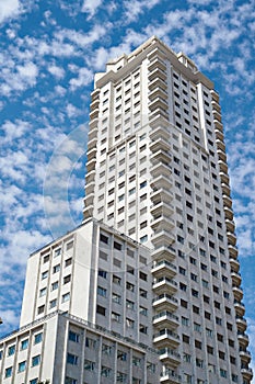 High, modern building in Madrid