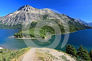 Waterton Lakes National Park with Vimy Peak and Upper Waterton Lake, Canadian Rocky Mountains, Alberta photo