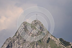 High mountain with cross