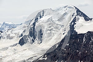 High mountain with glacier. Kyrgyzstan