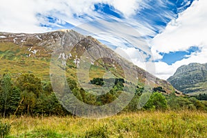 High mountain at Glencoe valley, in the highlands of Scotland