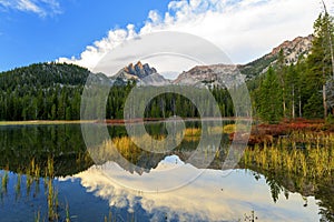 High mountain lake in Idahoâ€™s wilderness at sunrise