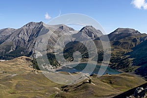 High mountain landscape in summer with a lake photo