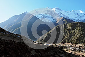 High-mountain Nepalese town Pisang