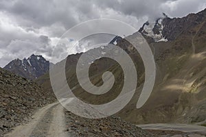 High mountain pass kumzum La in Spiti Valley,Himachal Pradesh,India