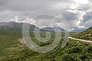 Winding Roads and Rivers of Alaska`s Denali National Park