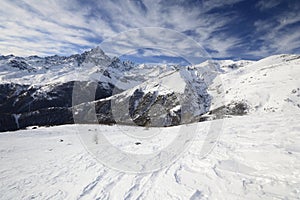 High mountain winter scene