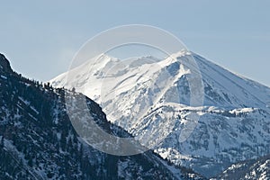 High mountain winter snow snowcap