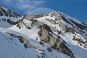 High mountains in clouds