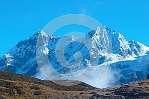 High mountains, covered by snow.