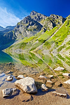 High Mountains landscape nature lake water Carpathians blue sky