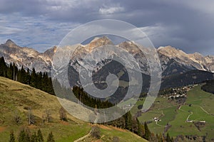 High mountains near Maria Alm village in Austrian Alps in Autumn