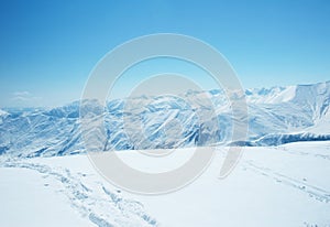 High mountains under snow