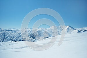 High mountains under snow