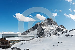 High mountains under snow