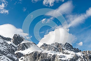 High mountains under snow