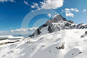 High mountains under snow