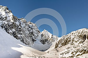 High mountains under snow