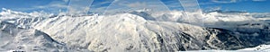 High mountains under snow in the winter