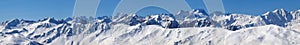 High mountains under snow in the winter