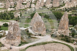 High natural rock formation in the Cappadocia region of Turkey