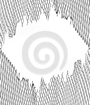 High net fence with barbed wire isolated on white background. meadow. illustration