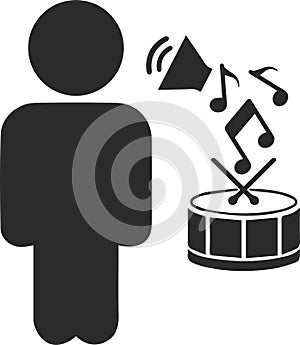 High noise level icon, High sound, loud sound noise black vector icon.
