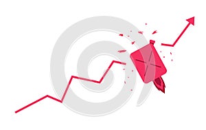 High oil price. Inflation of crude barrel. Graph with increase of economy crisis. Infographic with cost petrol.