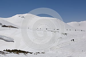 High peak cover with snow