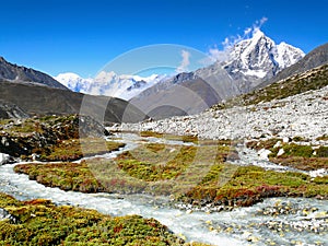 High Peak and River, Himalayas Mountains