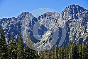 High peaks in the Polish Tatras mountains.