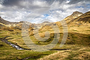 High peaks of pourtalet mountain pass in pyrenees, spain and france