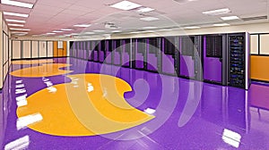 Purple and Gold Server Room