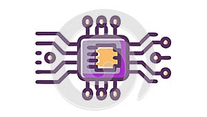 High-Performance CPU Processor Chip, Computing Core, vector design Generative AI
