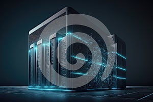 high-performance data center, powered by machine learning algorithms and artificial intelligence