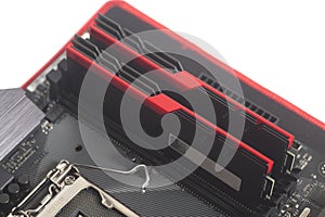 High performance DDR4 computer memory RAM on motherboard
