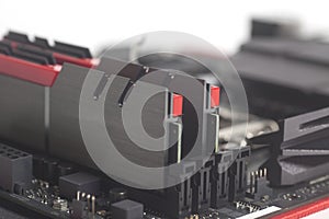 High performance DDR4 computer memory RAM on motherboard