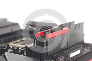 High performance DDR4 computer memory RAM on motherboard